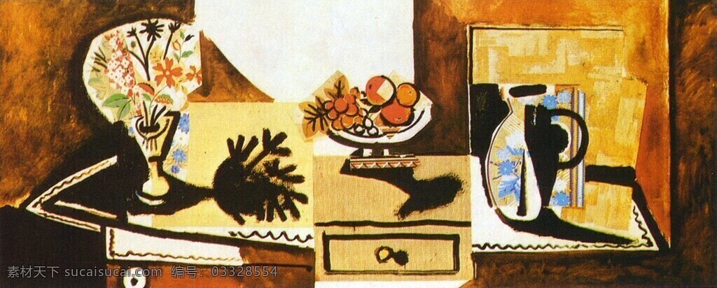 commode 西班牙 画家 巴勃罗 毕加索 抽象 油画 人物 人体 装饰画 une sur morte nature 1955 家居装饰素材