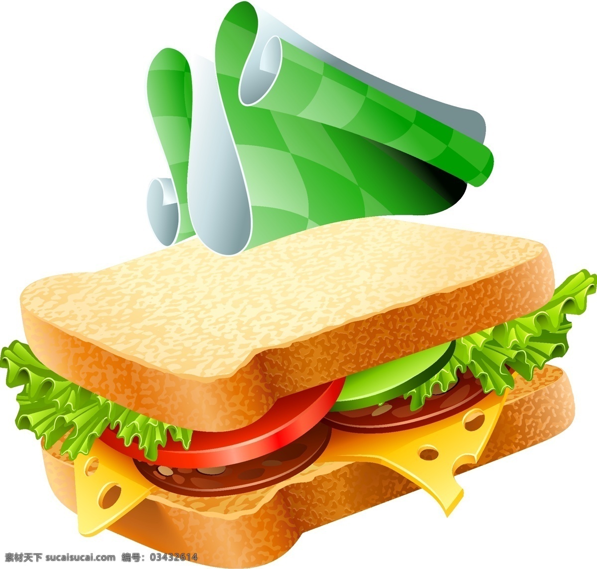 美味 营养 三明治 矢量图 蔬菜 透明元素 ai元素 免抠元素