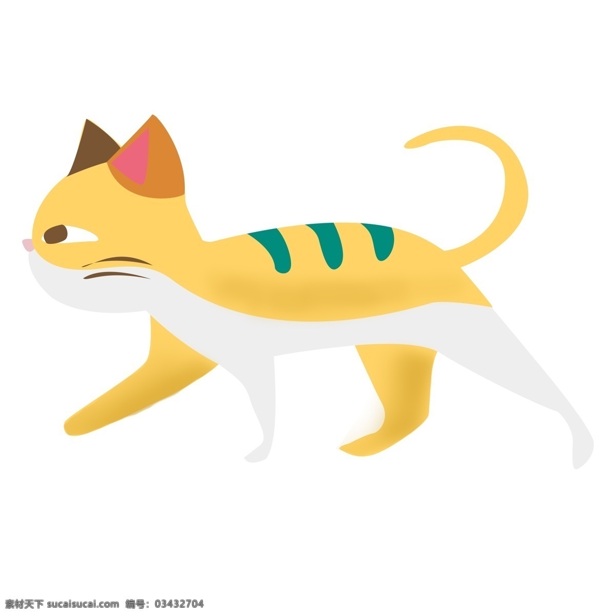 可爱 黄色 猫咪 装饰 元素 装饰元素 手绘 动物 橘猫 宠物 萌宠