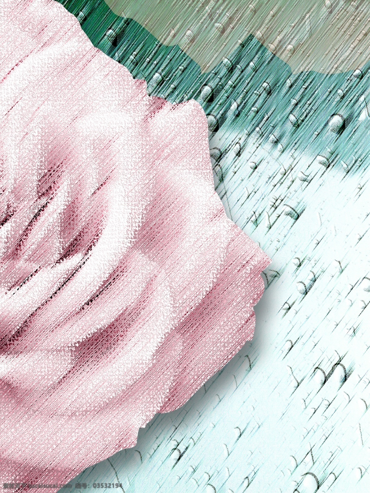 简约 粉色 绽放 花朵 客厅 装饰画 水珠背景 客厅装饰画 一联画