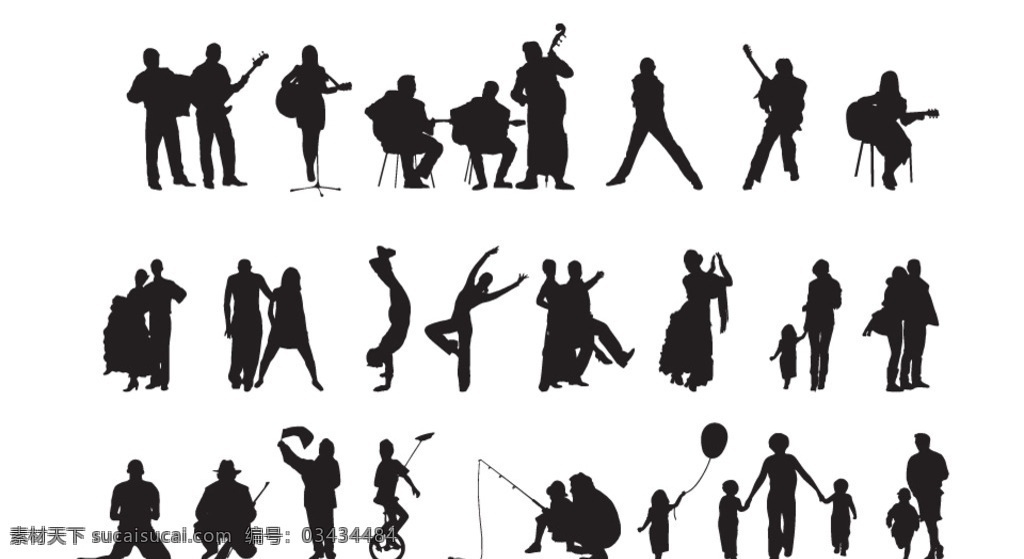 矢量人物动作 矢量 人物 动作 乐器表演 跳舞 标志图标 其他图标