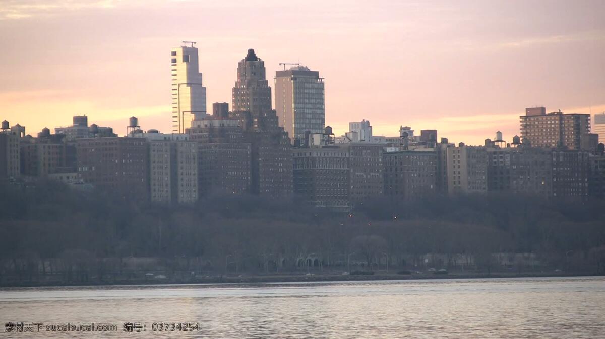 纽约 日出 股票 录像 视频免费下载 纽约市 城市 摩天大楼 太阳 avi 白色