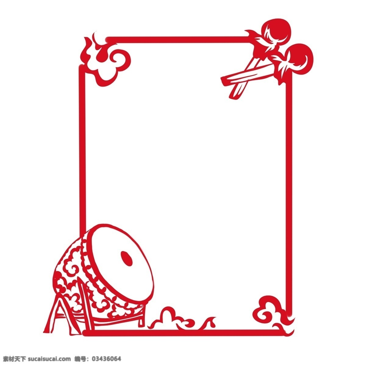 中式 花纹 鼓 手绘 插画 中式花纹 古典花纹 花纹图案 花纹边框 边框花边 中国风 花纹边 创意 时尚 相框 金色