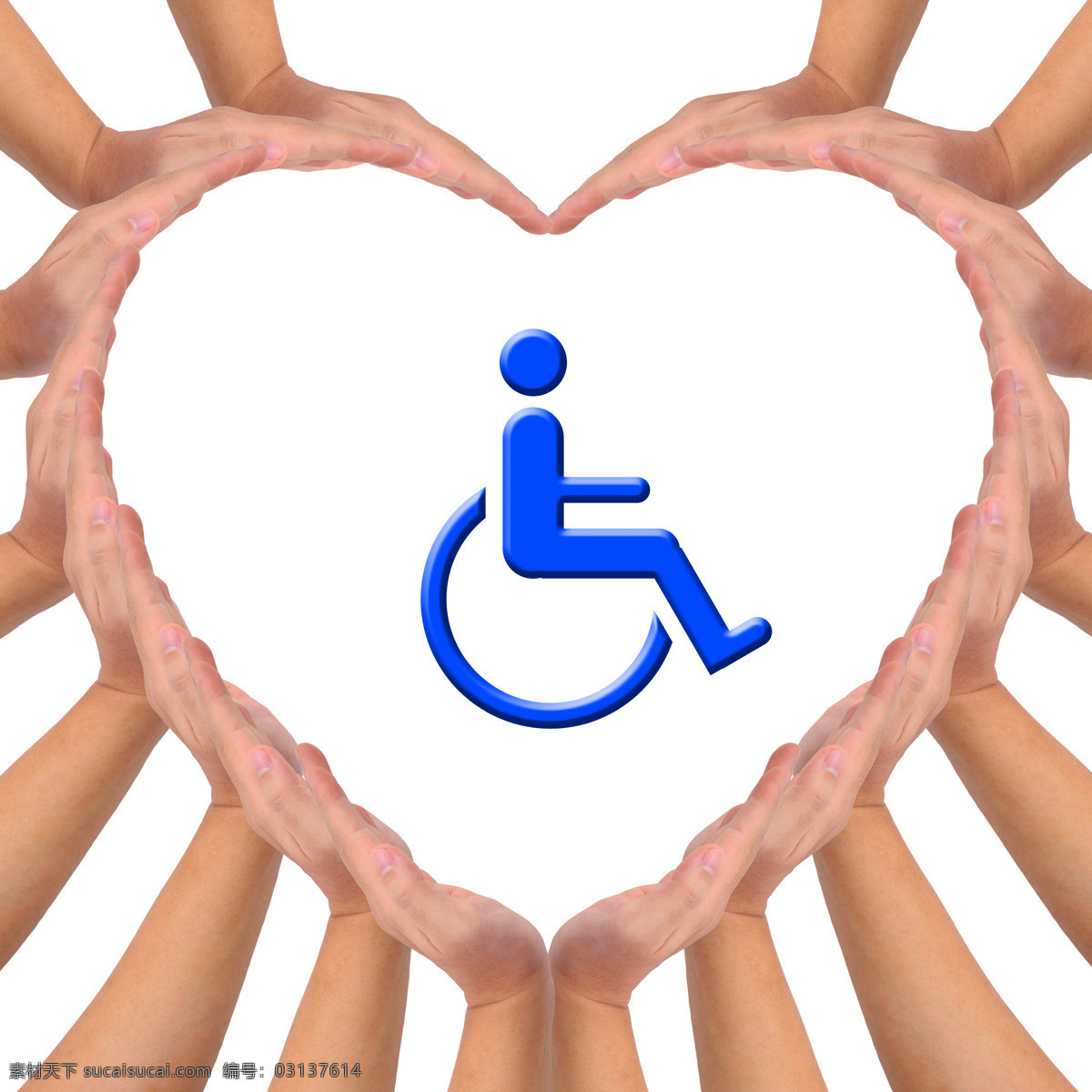 关爱 残疾人 爱心 手势 l轮椅 标志 标识 3d设计