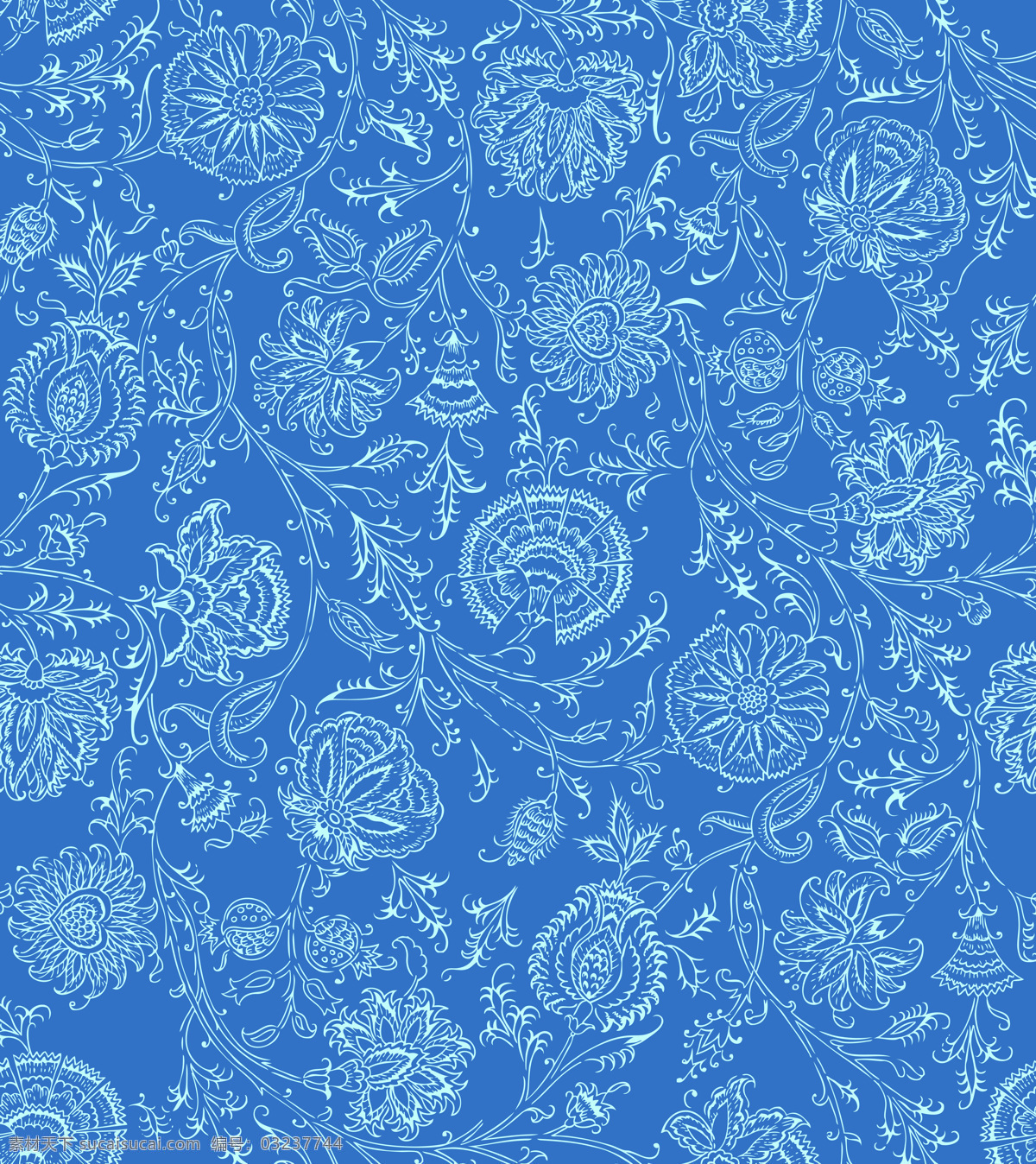布料花纹 花纹 欧式 线条 蓝色 花边花纹 底纹边框