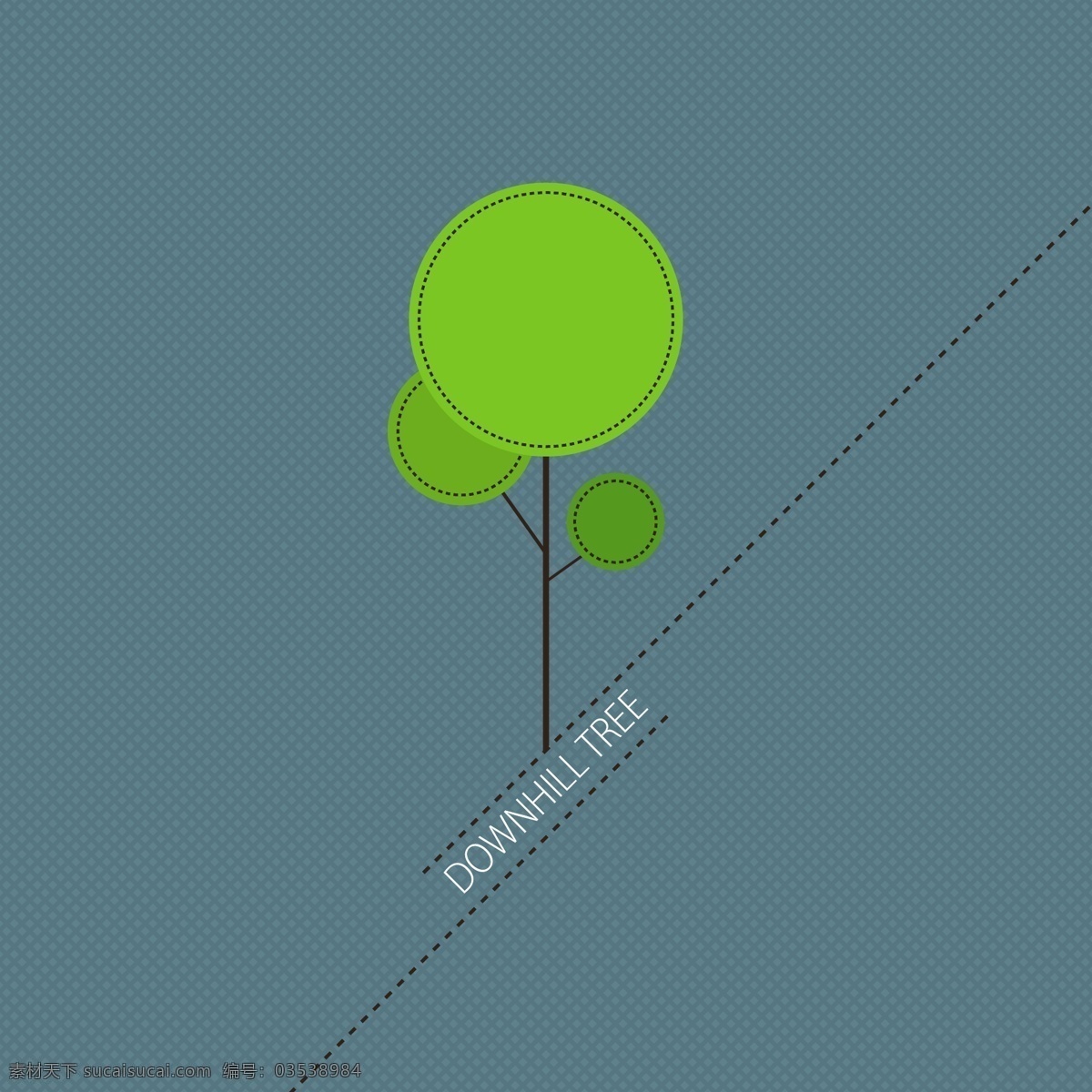 清新 树木 创意 剪纸 圆点 植物 斜坡 下坡 矢量图 其他矢量图