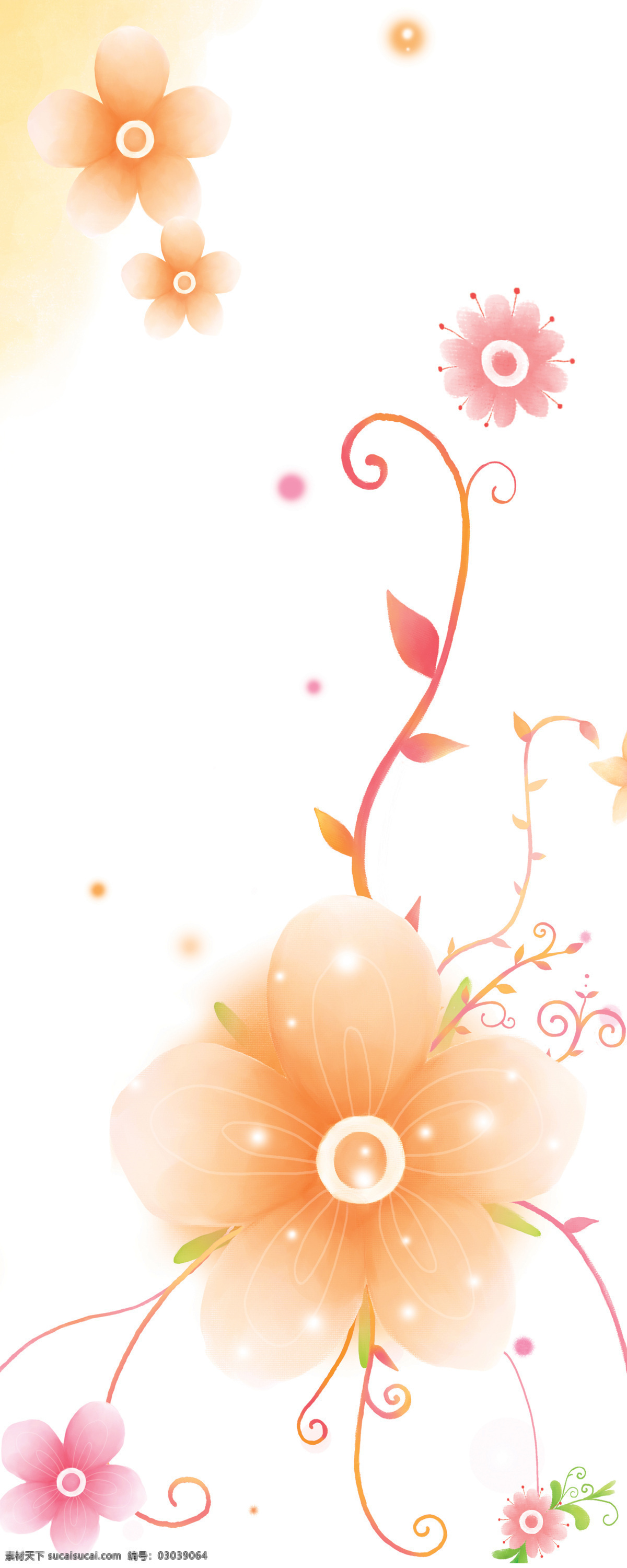 平开门 花纹 花 黄色 红色花纹 图案 移门图案 底纹边框