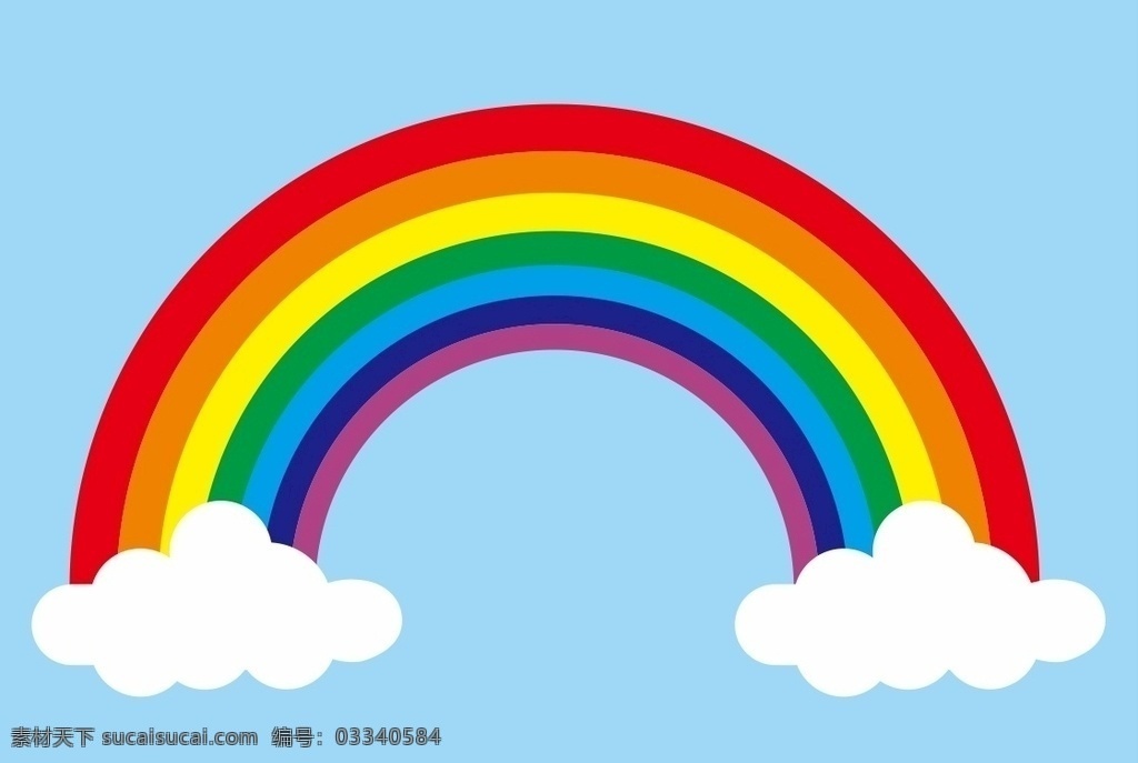 彩虹 上贰图片 上贰 卡通彩虹 卡通云朵 卡通彩虹云朵 矢量图 可编辑 可调色 卡通设计