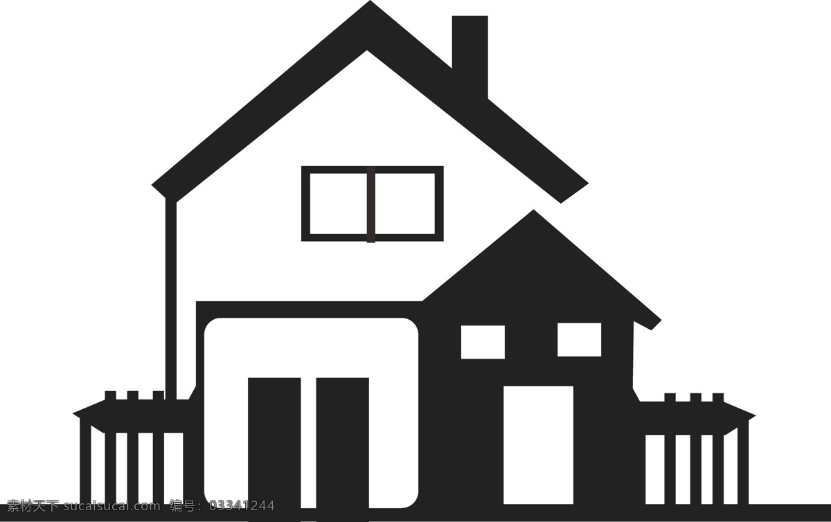 房子logo 矢量房子 小房子 黑白房子 房地产 装修 元素 logo设计