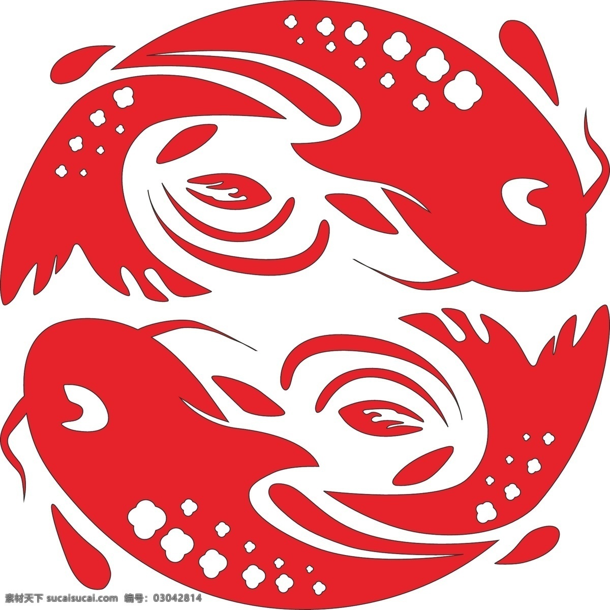 双鱼 剪纸 logo 中国红 双鱼标志 双鱼logo 中国年 年年有余 标志图标 其他图标