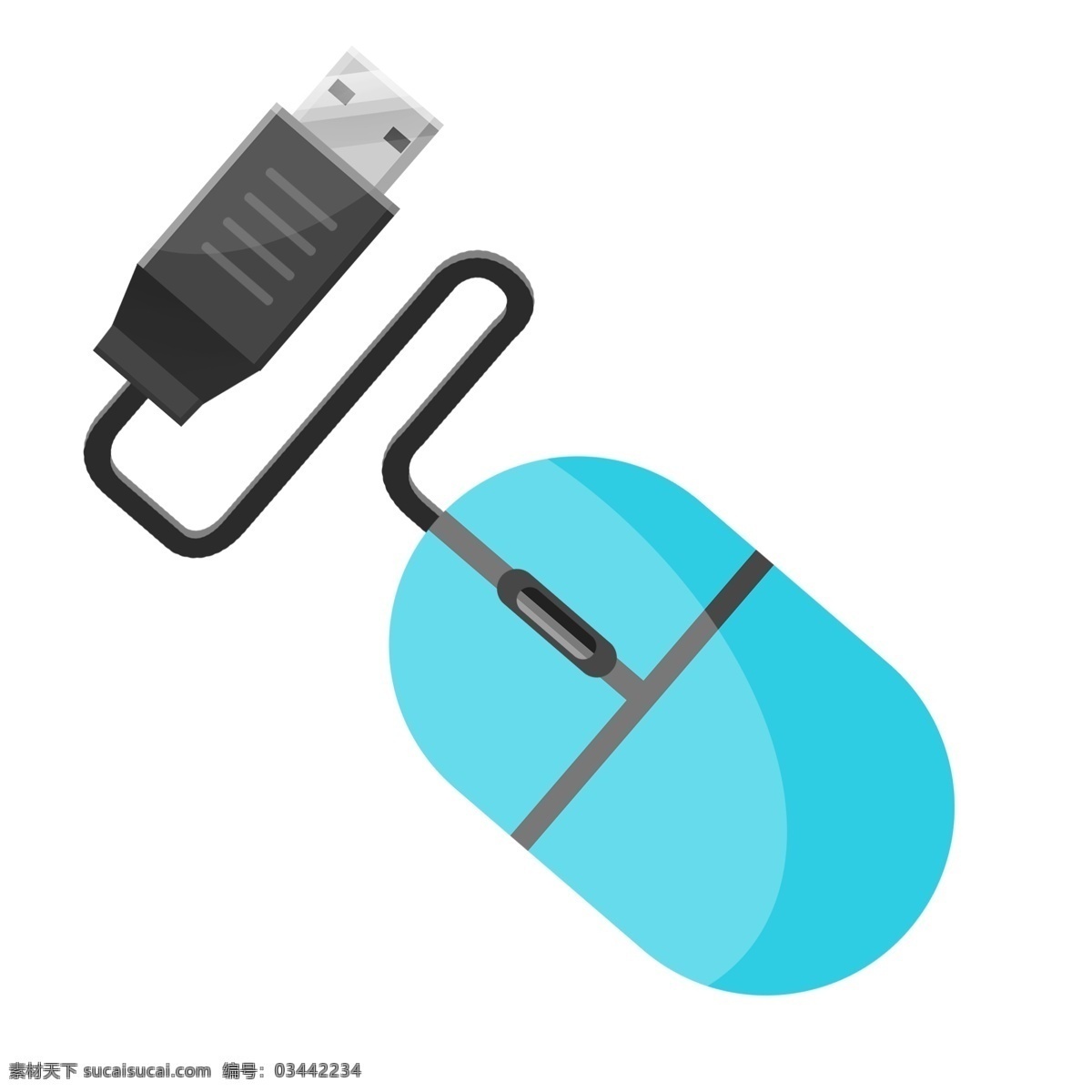 办公 电子 鼠标 插画 电子产品 蓝色鼠标 办公用品 电子鼠标插画 内存 存储 内存卡 电子鼠标