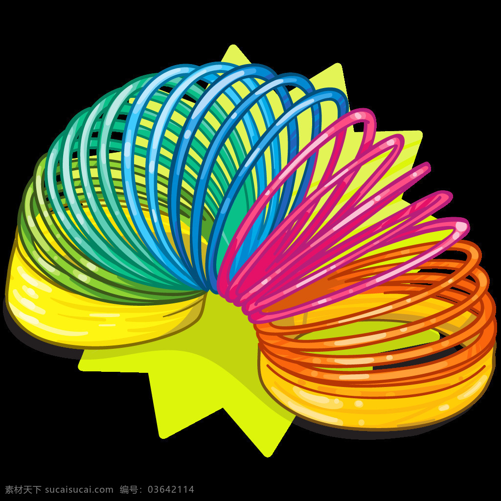 卡通 彩色 弹簧 圈 元素 png元素 彩虹圈 弹簧圈 弹力圈 免抠元素 透明素材 玩具
