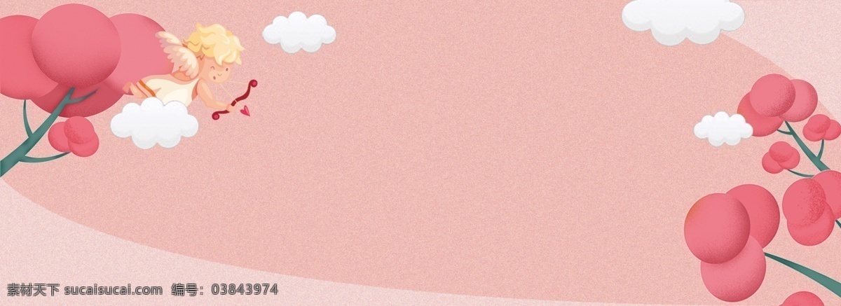 粉红 少女 心 丘比特 背景 图 少女心 粉红树 云朵 可爱 暖心 背景图