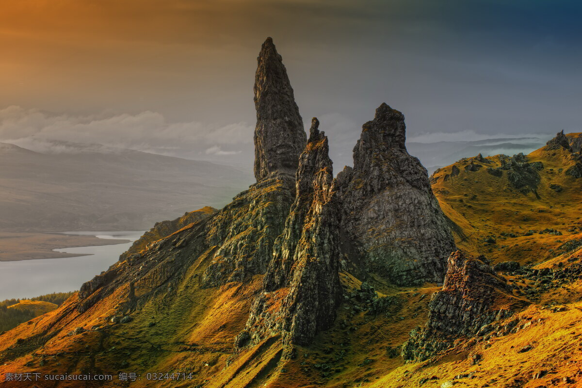 苏格兰 斯凯岛 格兰 岩石 苏格兰高地 岛屿