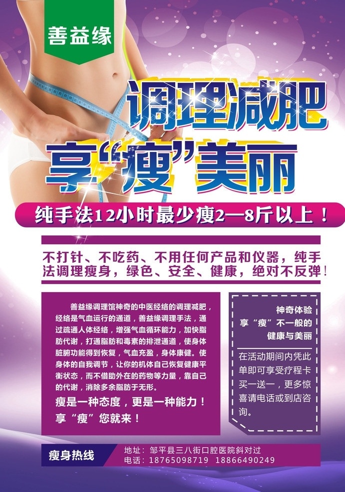 中医 经络 减肥 宣传单 海报 绿色减肥 设计图库 其他设计 矢量