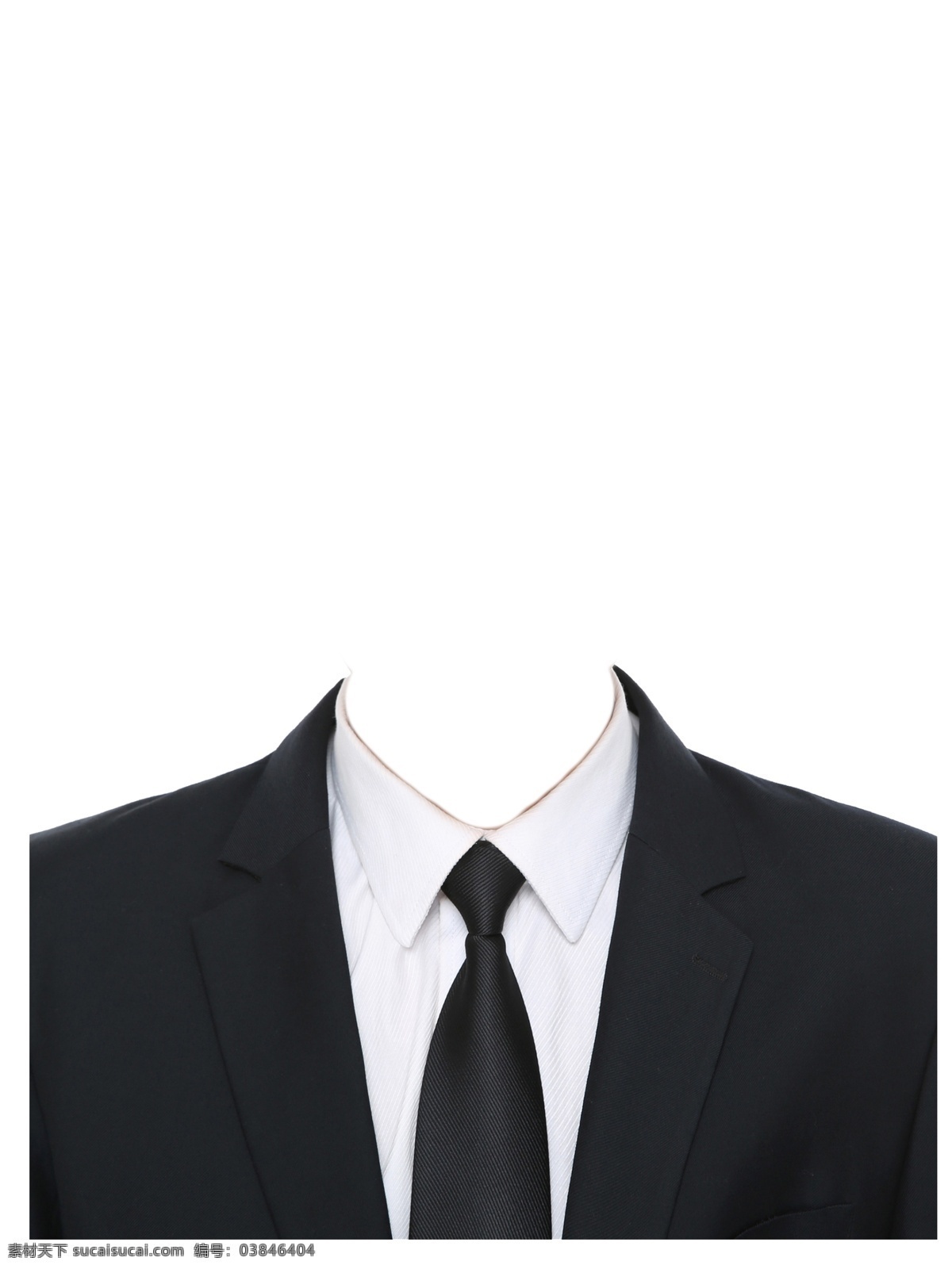 男士 西服 证件 证件照 白衬衣 黑领带 分层