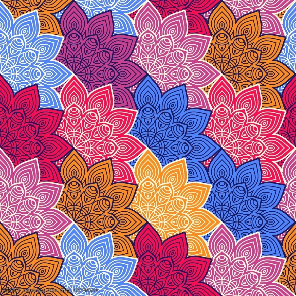 全彩色 曼荼罗 背景 花卉 抽象背景 抽象 装饰 自然 春天 阿拉伯语 印度 形状 伊斯兰教 东方