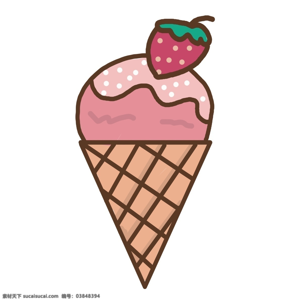 矢量图 可爱 粉色 冰淇凌 可爱的 粉色的 草莓 美味的 甜品 零食