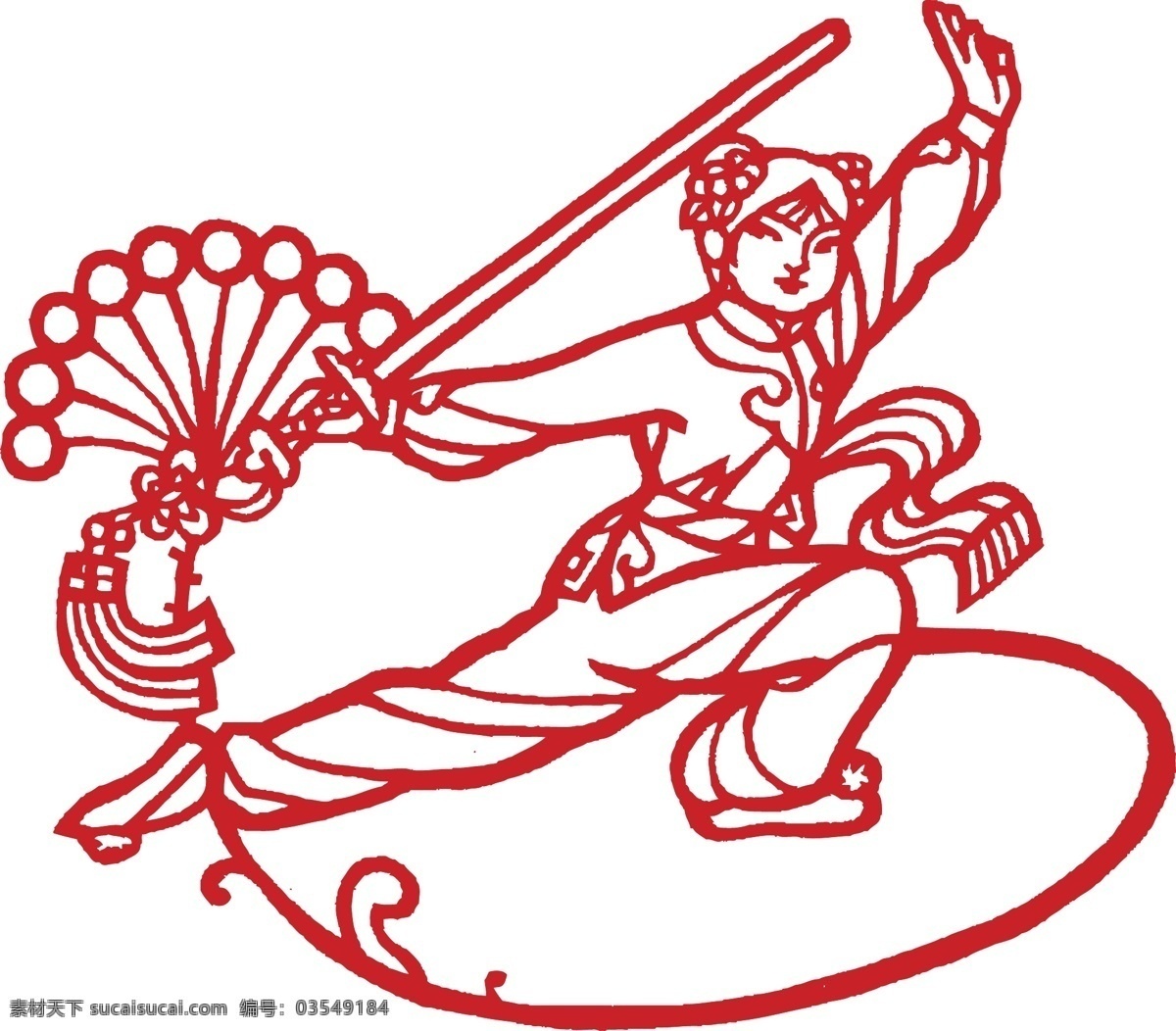 杂技剪纸 中国传统 剪纸 古老的历史 节日快乐 春节祝福 红色 中国元素 杂技 职业人物 矢量人物 矢量