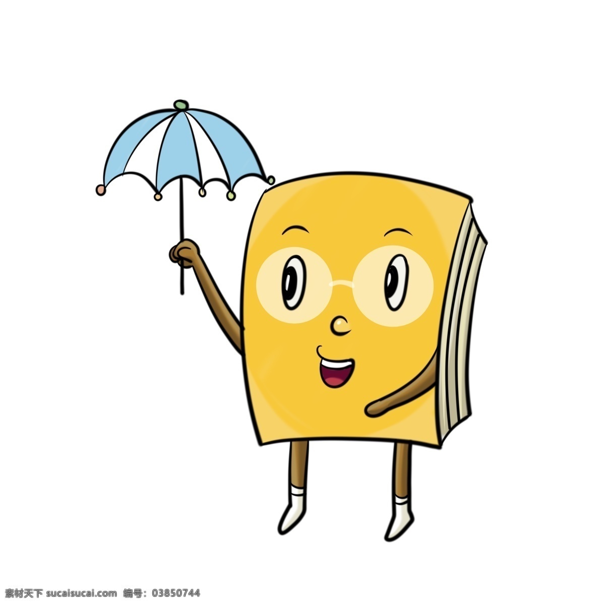 打伞 书本 装饰 插画 打伞的书本 黄色的书本 漂亮的书本 创意书本 立体书本 卡通书本 书本插画