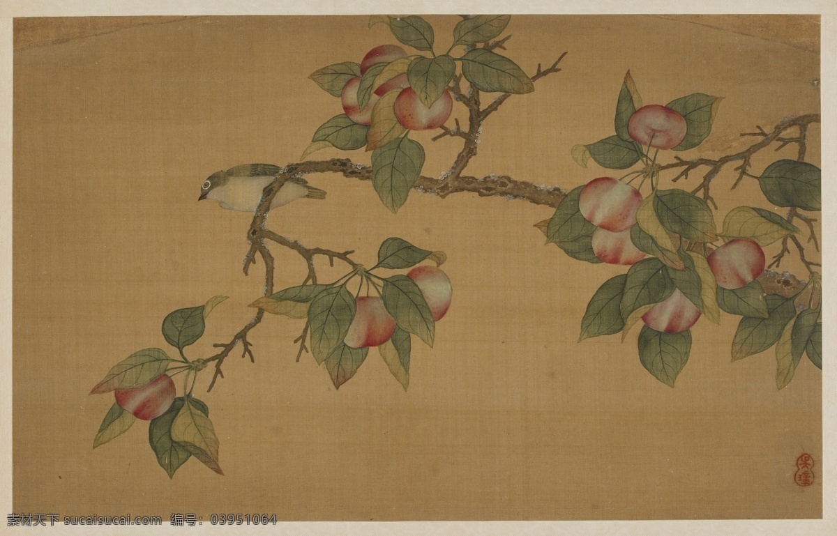 国画 花鸟 工笔 清代 古画 文化艺术 绘画书法