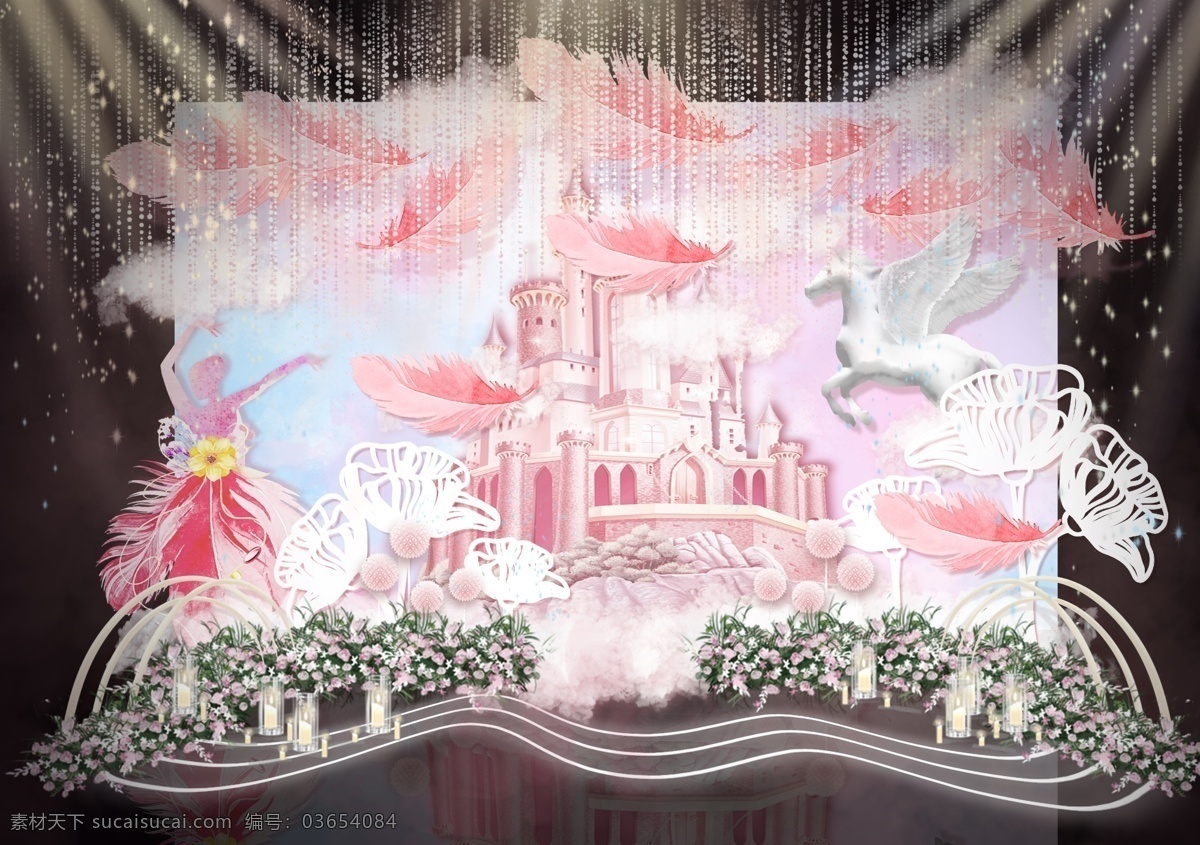 粉色 城堡 梦幻 婚礼 效果图 粉色婚礼 婚礼效果图 婚礼设计 粉色梦幻 童话城堡 梦幻婚礼 城堡婚礼