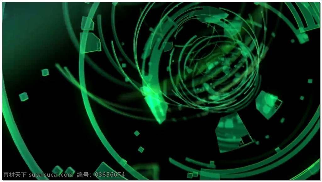 立体 跳动 节奏 视频 绿色 圆环 机械 视频素材 动态视频素材