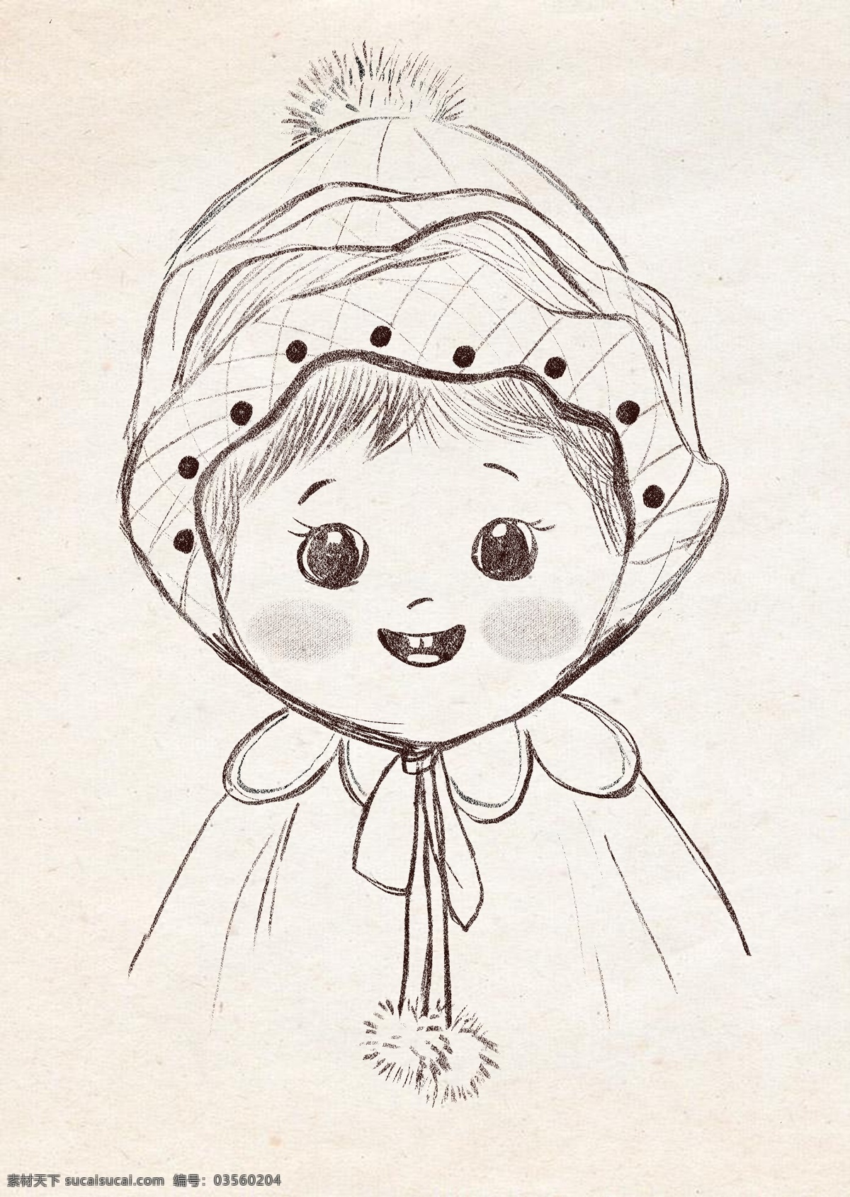 手绘 儿童 头像 幼儿 孩子 人物 插画 素描 铅笔画 人物图库 儿童幼儿