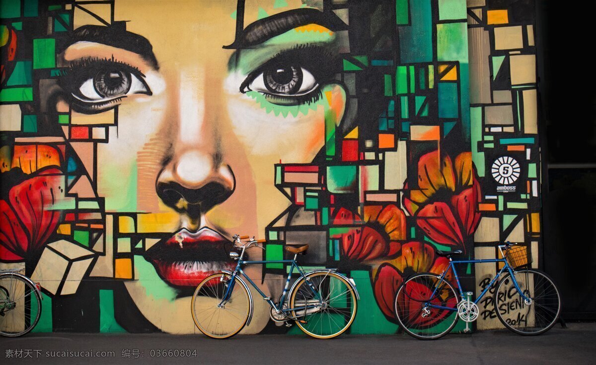 涂鸦 墙体 美术 色彩 艺术 bike 文化艺术 美术绘画
