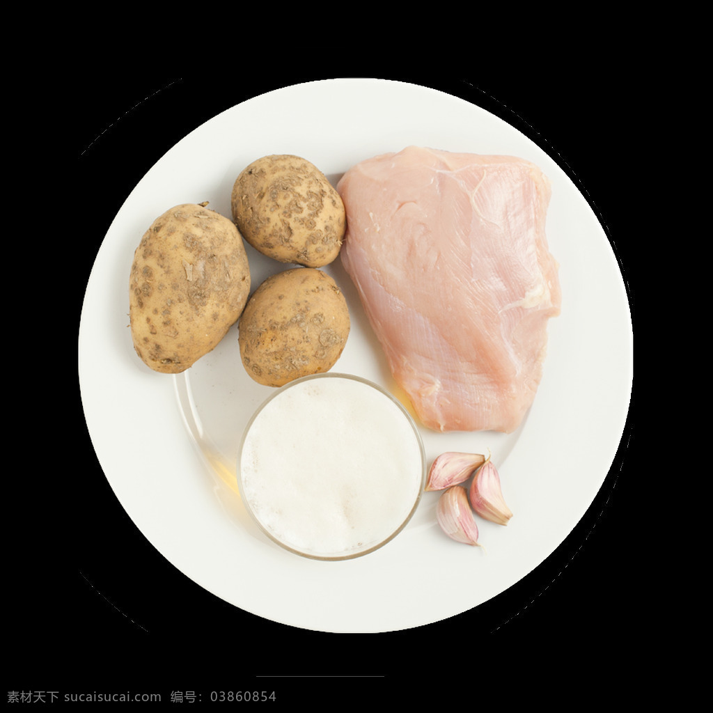 新鲜 蔬菜 肉类 烹调 用料 鸡肉 免扣素材 食物 蒜头 透明素材 土豆 装饰图片