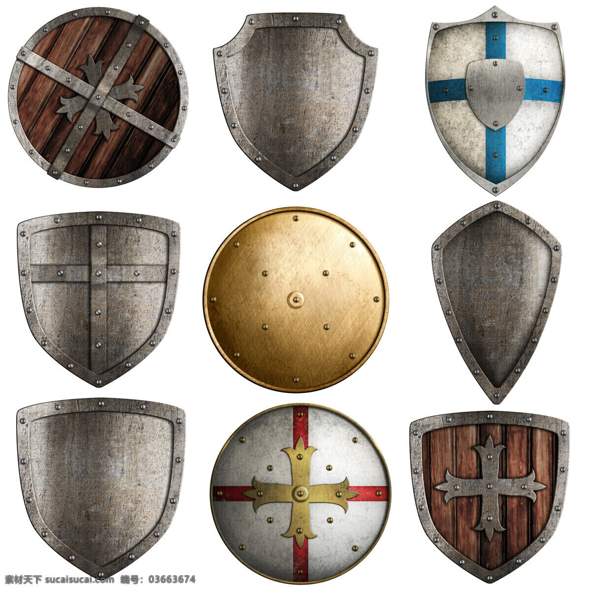 怀旧 盾牌 古代盾牌 军事装备 木板盾牌 金属盾牌 金色盾牌 其他类别 生活百科