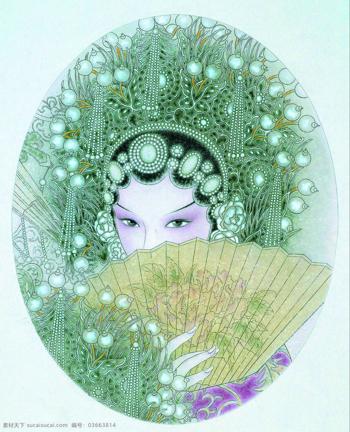 付洛红人物画 美术 中国画 工笔画 人物画 女人 女子 戏曲人物 旦角 文化艺术 绘画书法