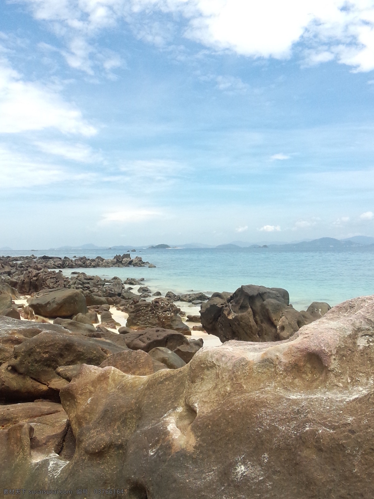 蓝天 白云 大海 石头 海边 水 巨石 泰国 岛 旅游摄影 自然风景