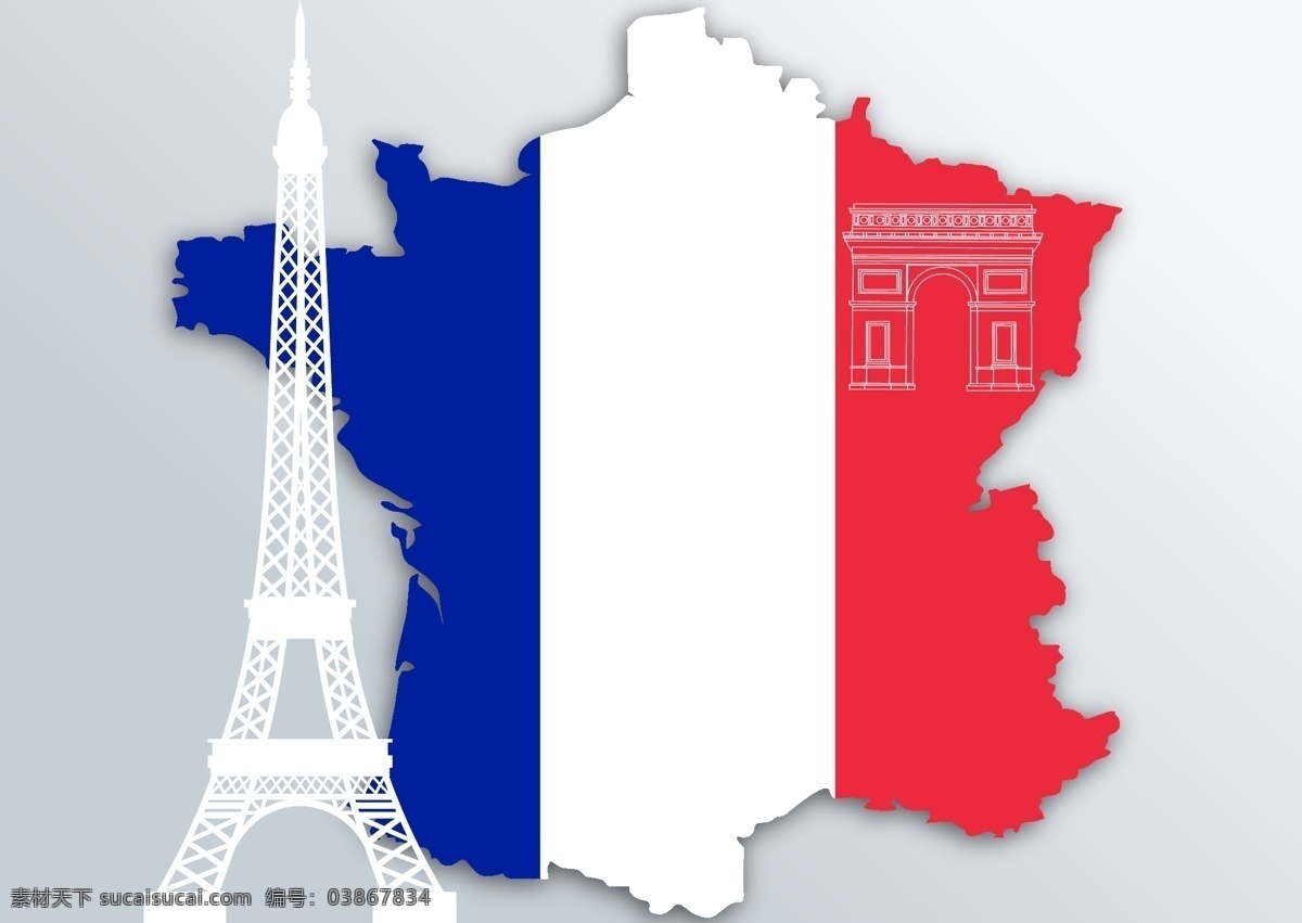 法国 蓝色 白 红色 状 状态 民族 landesfarben 国家的颜色 艾菲尔铁塔 标志图标 其他图标