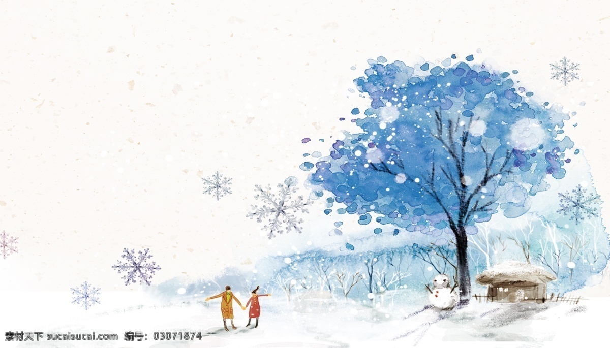 下雪 情侣 简约 儿童 房 壁纸 图案 浪漫 雪地 小清新 手绘 大树 背景