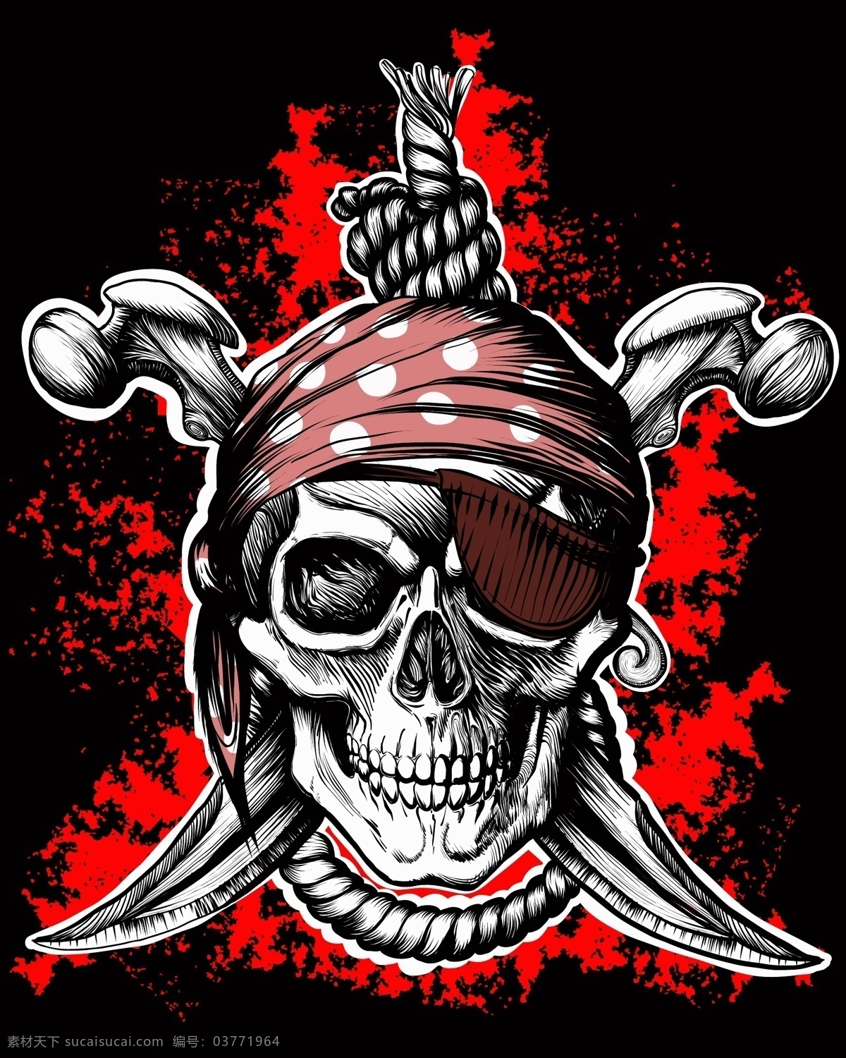 海盗骷髅头 海盗 骷髅 潮流图案 时尚花纹 生活百科 矢量素材 黑色