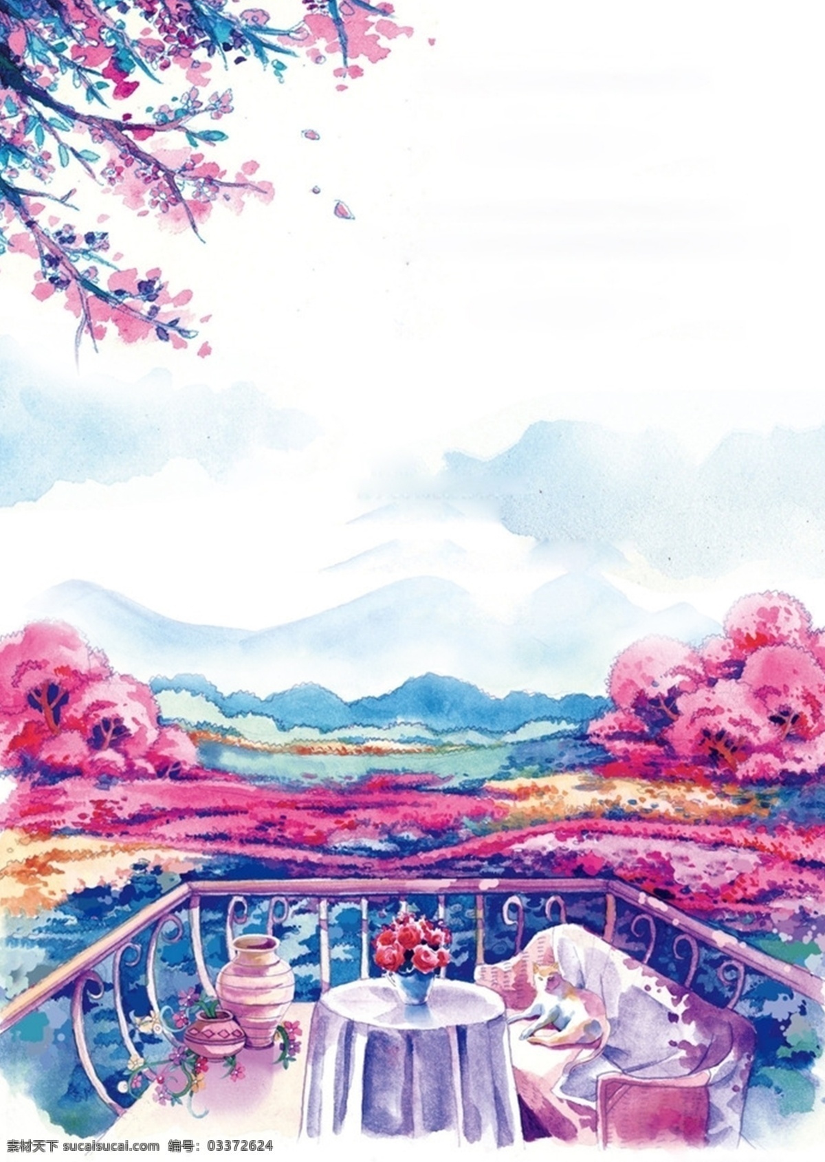 水彩 日本 樱花节 海报 背景 日本背景 日本旅游背景 日本旅游攻略 日本旅游 日本旅游景点 日本旅游路线