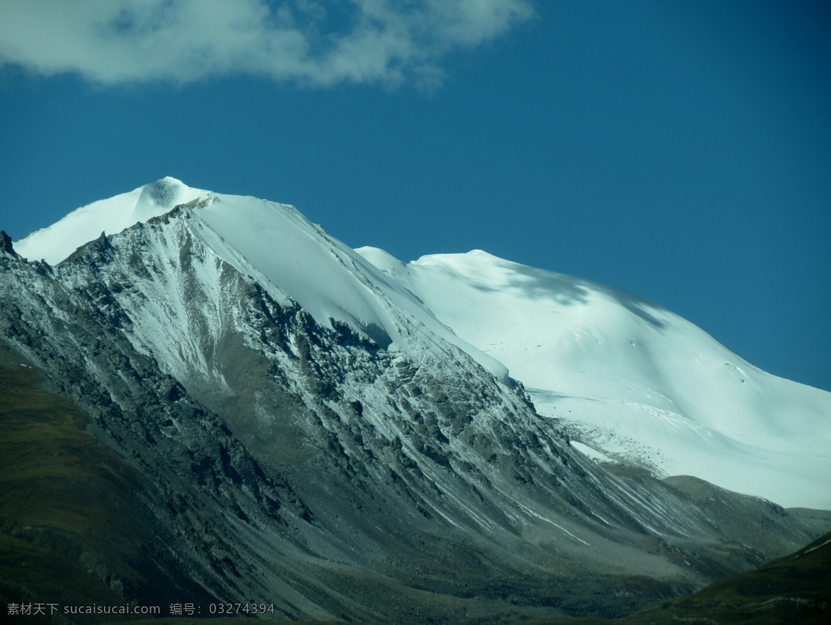 青藏高原风光 青藏高原 高山 白雪 蓝天 白云 国内旅游 旅游摄影 青色 天蓝色