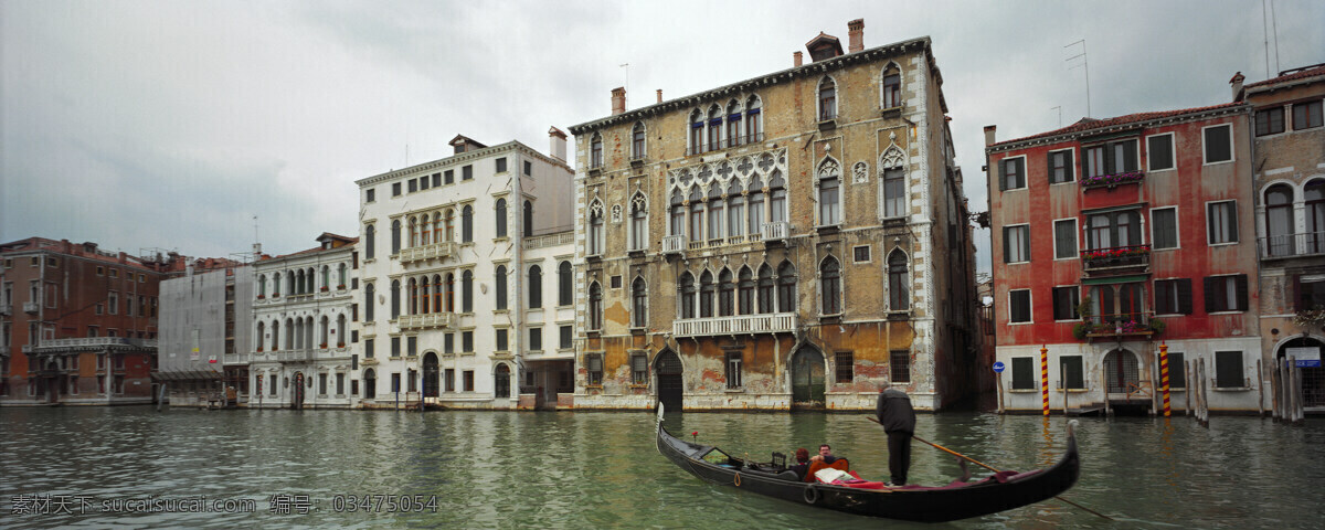 风景 宽幅风景图 美境 宽阔 水面 小舟 划水 建筑 水上城市 威尼斯 自然风景 自然景观 黑色