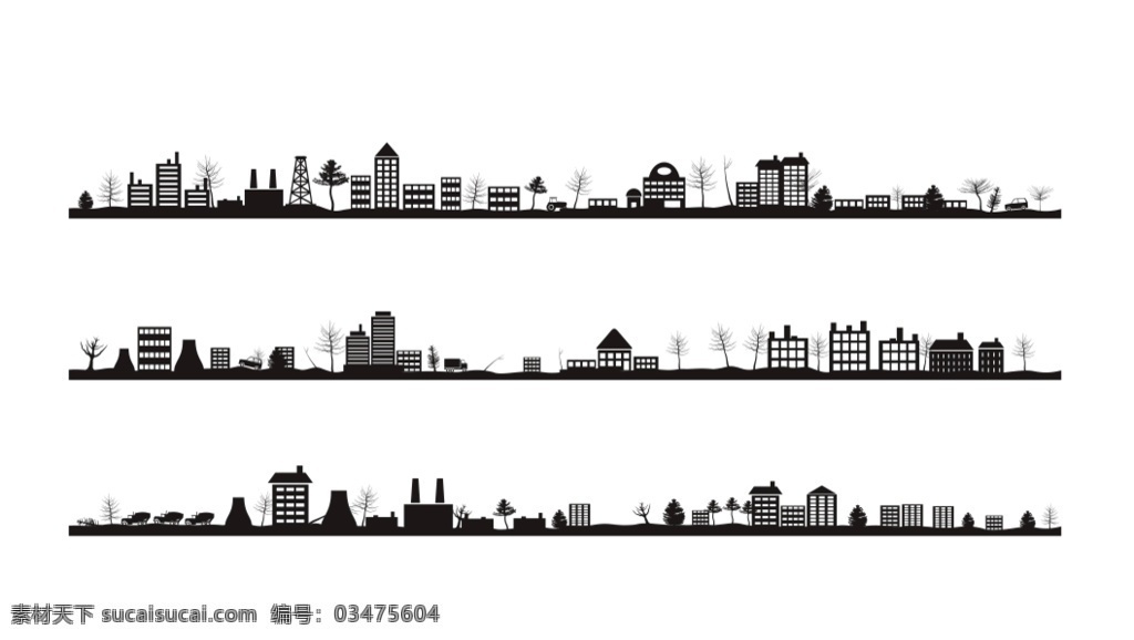 城市剪影设计 城市剪影 黑色城市 房子剪影 城市轮廓 房地产 大厦
