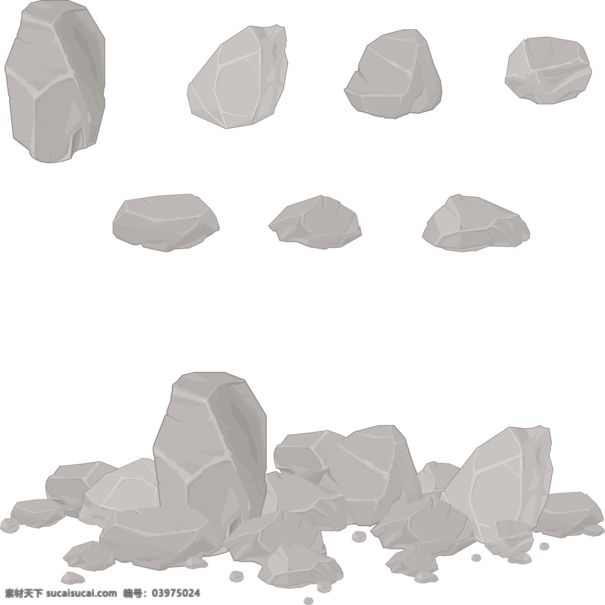 卡通 石头 石堆 立体 动漫 土堆 标志图标 其他图标