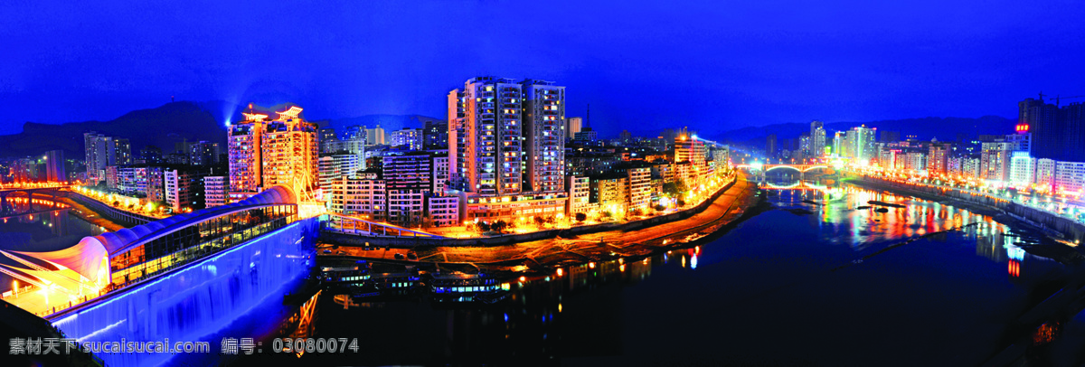达州 夜景 图 psd源文件