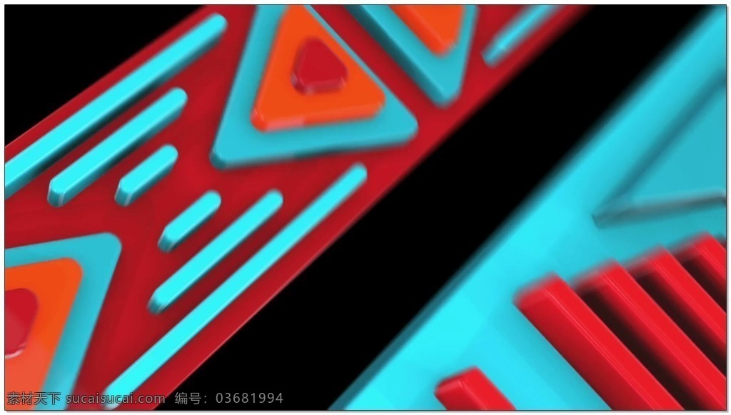 立体 方块 视频 青色 红色 机械 视频素材 动态视频素材