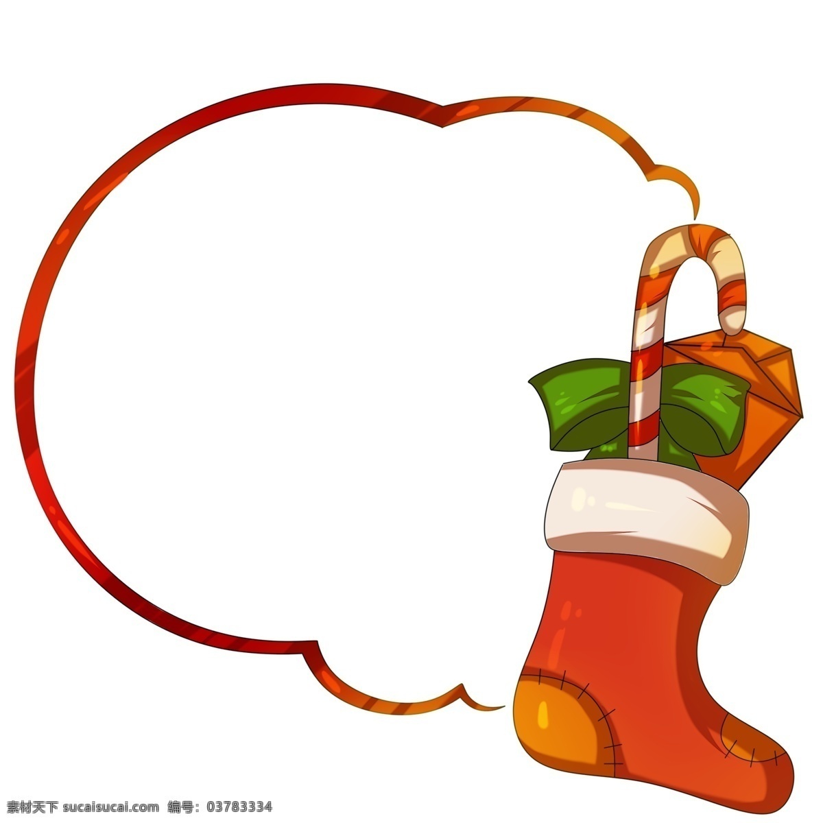 圣诞节 袜子 糖果 边框 圣诞节边框 手绘边框 唯美边框 边框插画 手绘唯美边框 绿色的蝴蝶结 袜子边框