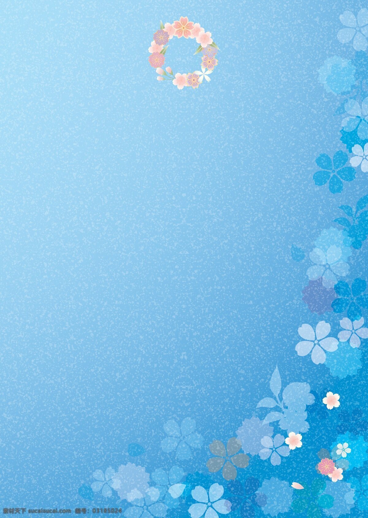蓝色 花朵 白色 背景 淡色 背景图片