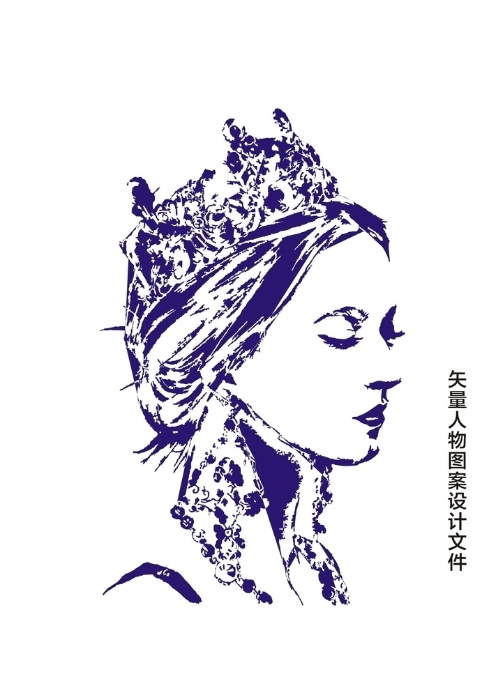 矢量版画文件 矢量 人物 图案 文件 版画 广告 宣传 王冠 皇冠 女人 女 美女 外国 矢量版画