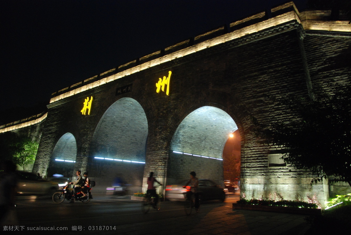 荆州古城东门 湖北 荆州 古城 东门 夜景 荆州古城 建筑摄影 建筑园林