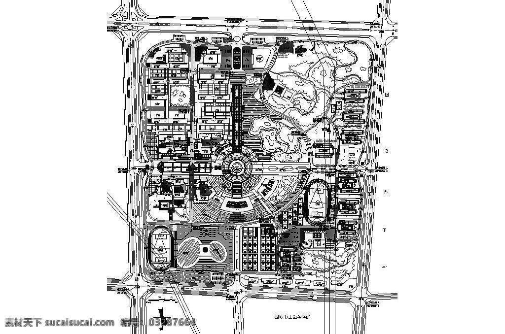 大学 景观设计 平面图 园林 绿化 cad 植被 施工图