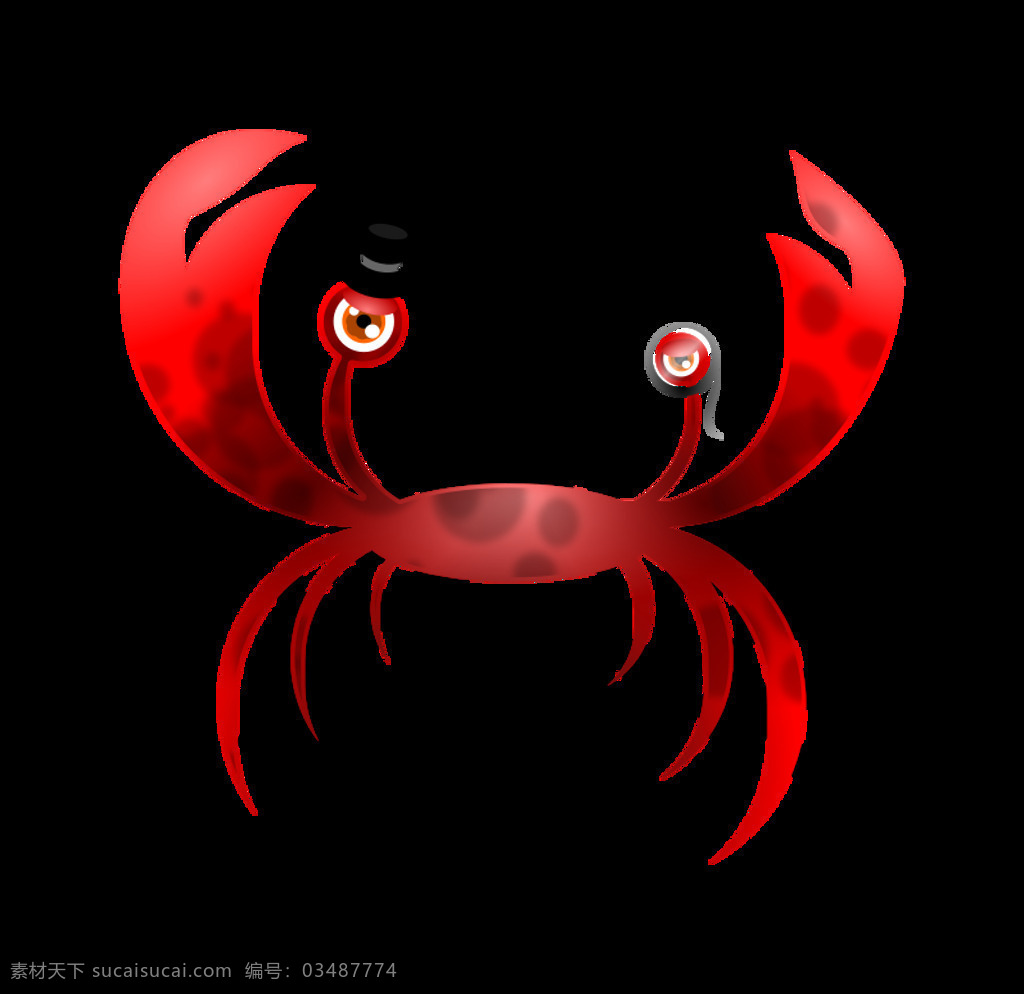 邪恶 蟹 海 海洋 卡通 生物 鱼 甲壳动物 邪恶的 红色的 插画集