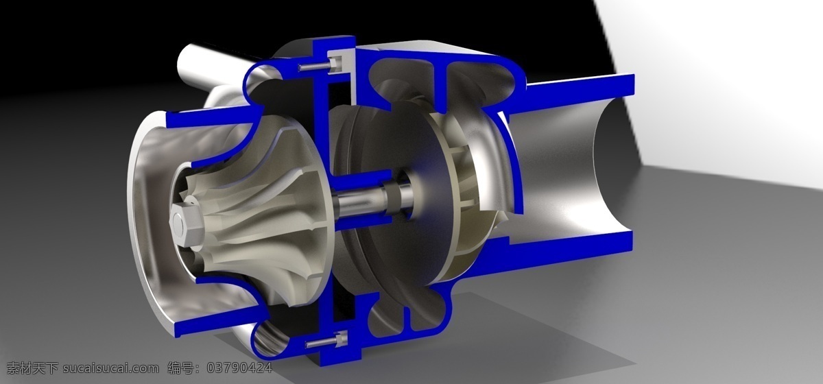 涡轮 增压器 涡轮增压器 3d模型素材 建筑模型